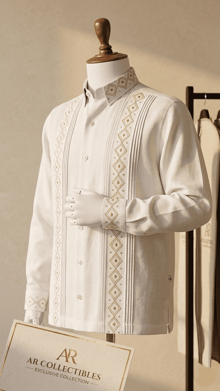 GUAYABERA IMPERIAL CON BORDADO EN ORO